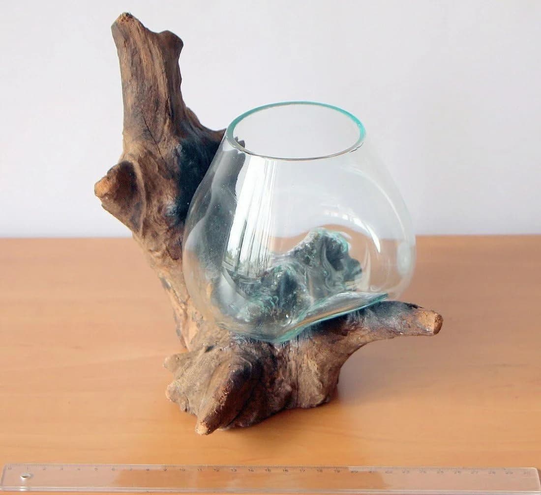 Wogeka Dekovase Glas auf Wurzelholz Gamal - Bild 3
