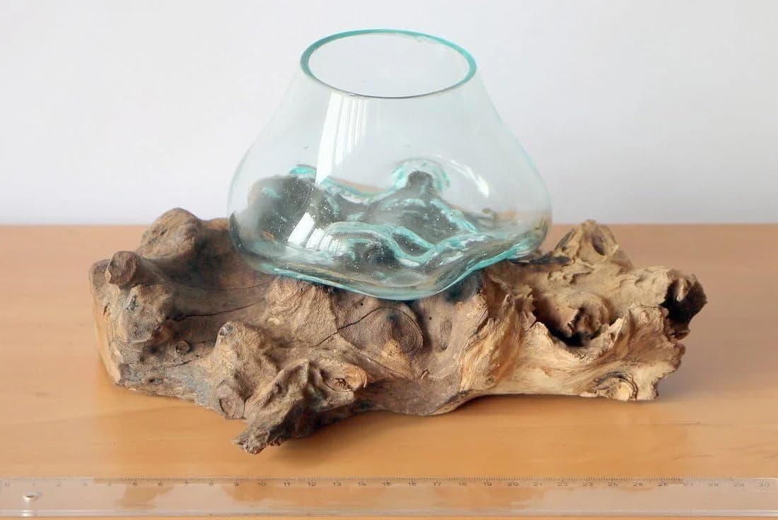 Wogeka Dekovase Glas auf Wurzelholz Gamal - Bild 4