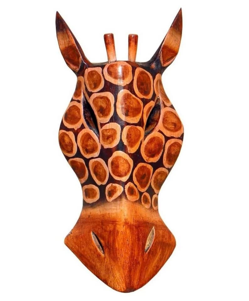 Wogeka Wanddekoobjekt Wand-Maske Giraffe 20 cm Afrika Wanddeko - Bild 2