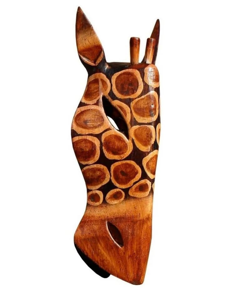 Wogeka Wanddekoobjekt Wand-Maske Giraffe 20 cm Afrika Wanddeko - Bild 3