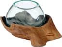 Wogeka Dekoschale Glas Holz Ø 10 cm Handarbeit Bali Bild 1