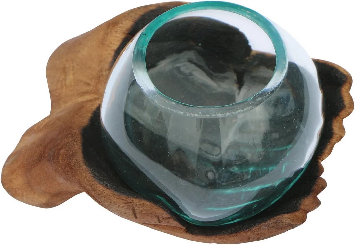 Wogeka Dekoschale Glas Holz Ø 10 cm Handarbeit Bali - Bild 4