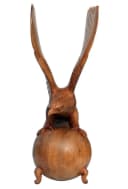 Wogeka Tierfigur Adler auf Kugel Holz-Figur Vogel Greifvogel Dekoration Bild 3