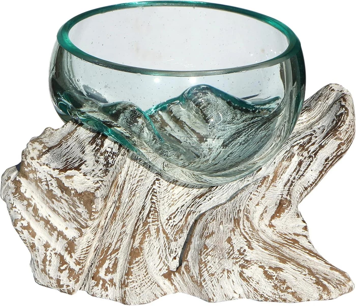 Wogeka Dekoschale Glas auf weißem Wurzelholz Gamal - Bild 2