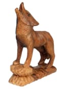 Wogeka Tierfigur heulender Wolf aus Holz Bild 5