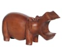 Wogeka Nilpferd Statue aus Holz Safari Dekoration Bild 1