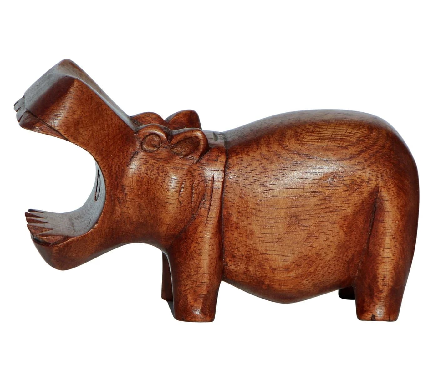 Wogeka Nilpferd Statue aus Holz Safari Dekoration - Bild 2