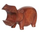 Wogeka Nilpferd Statue aus Holz Safari Dekoration Bild 3