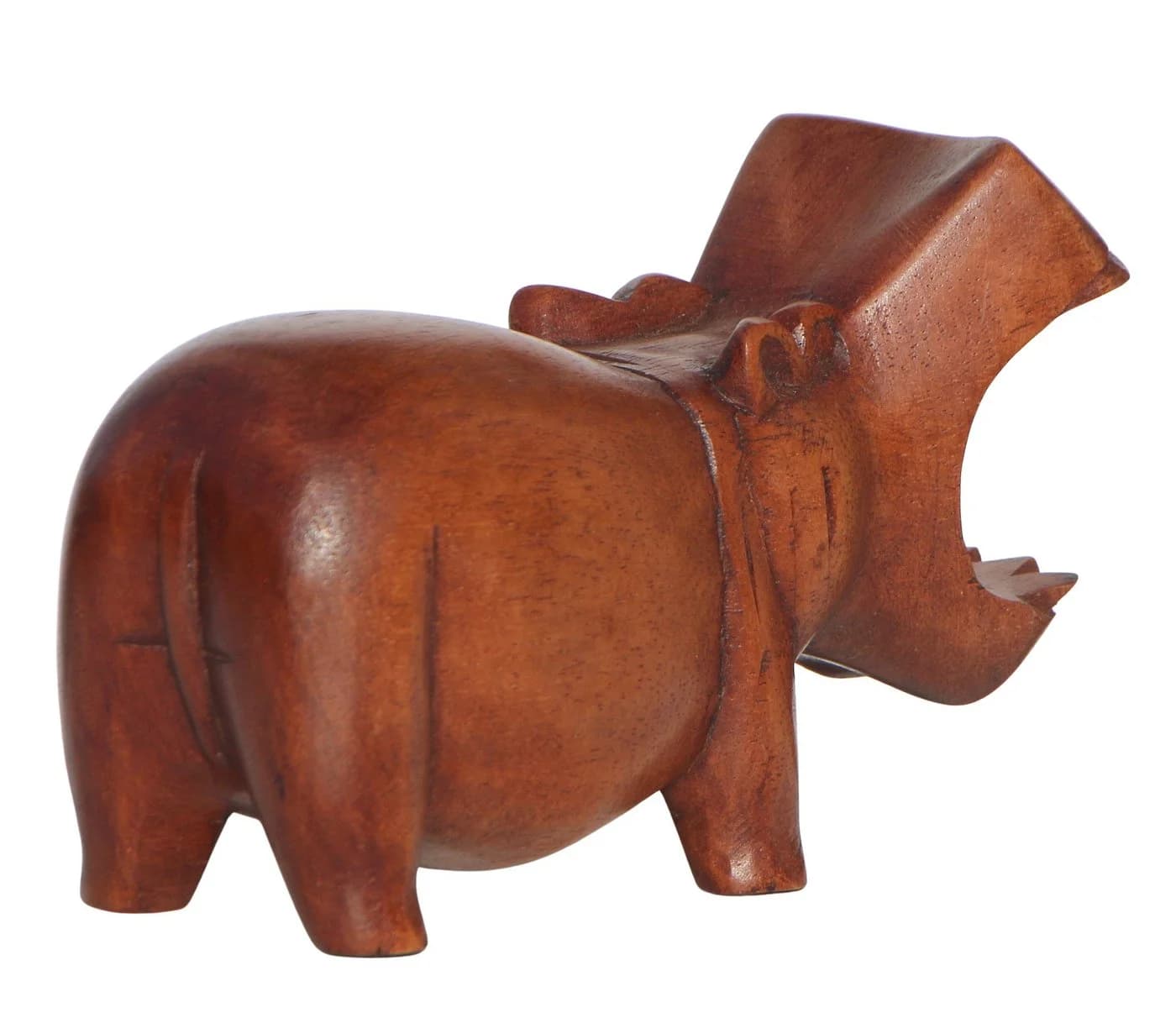 Wogeka Nilpferd Statue aus Holz Safari Dekoration - Bild 4