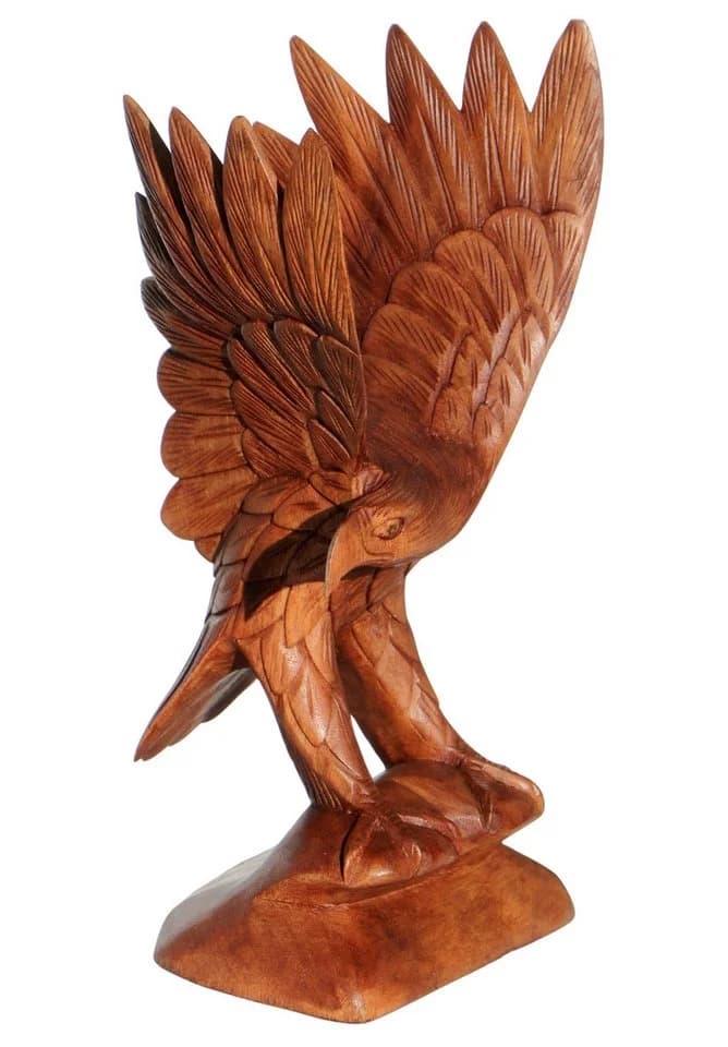 Wogeka Tierfigur Adler auf Holzsockel Handarbeit - Bild 3