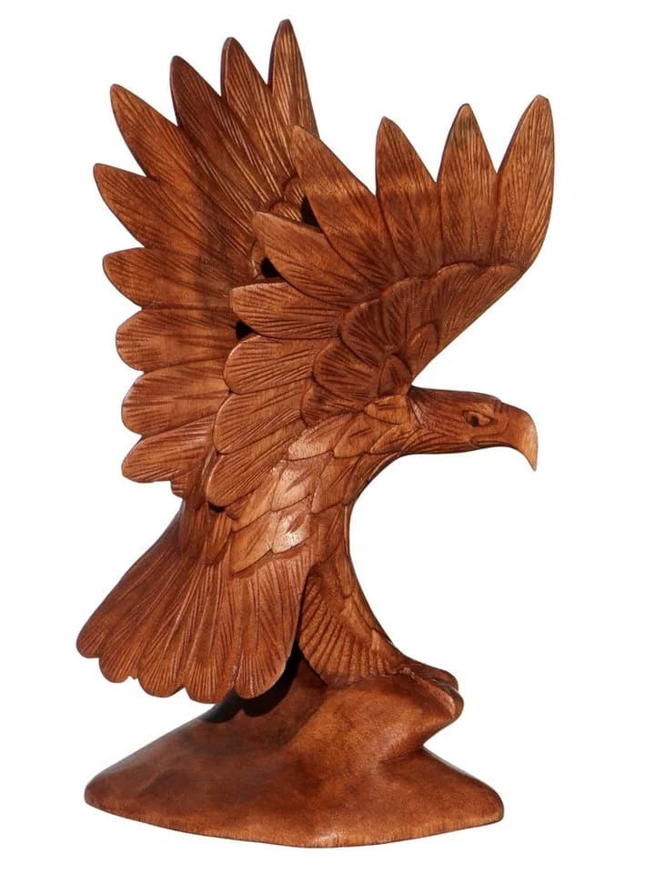 Wogeka Tierfigur Adler auf Holzsockel Handarbeit - Bild 4