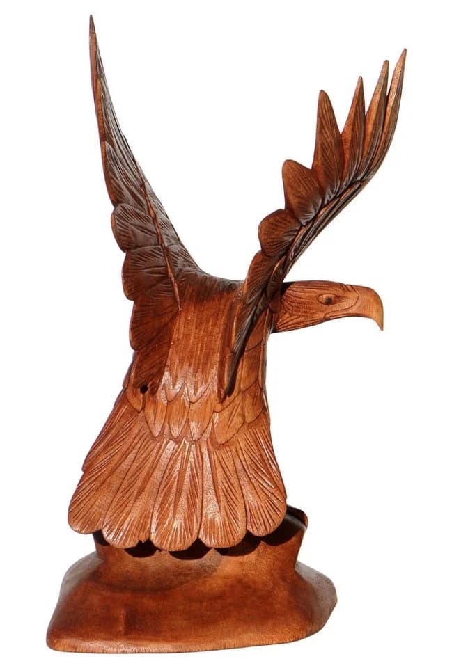 Wogeka Tierfigur Adler auf Holzsockel Handarbeit - Bild 5