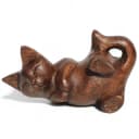 Wogeka Tierfigur kleine Katze Holz Figur Dekoration Bild 3
