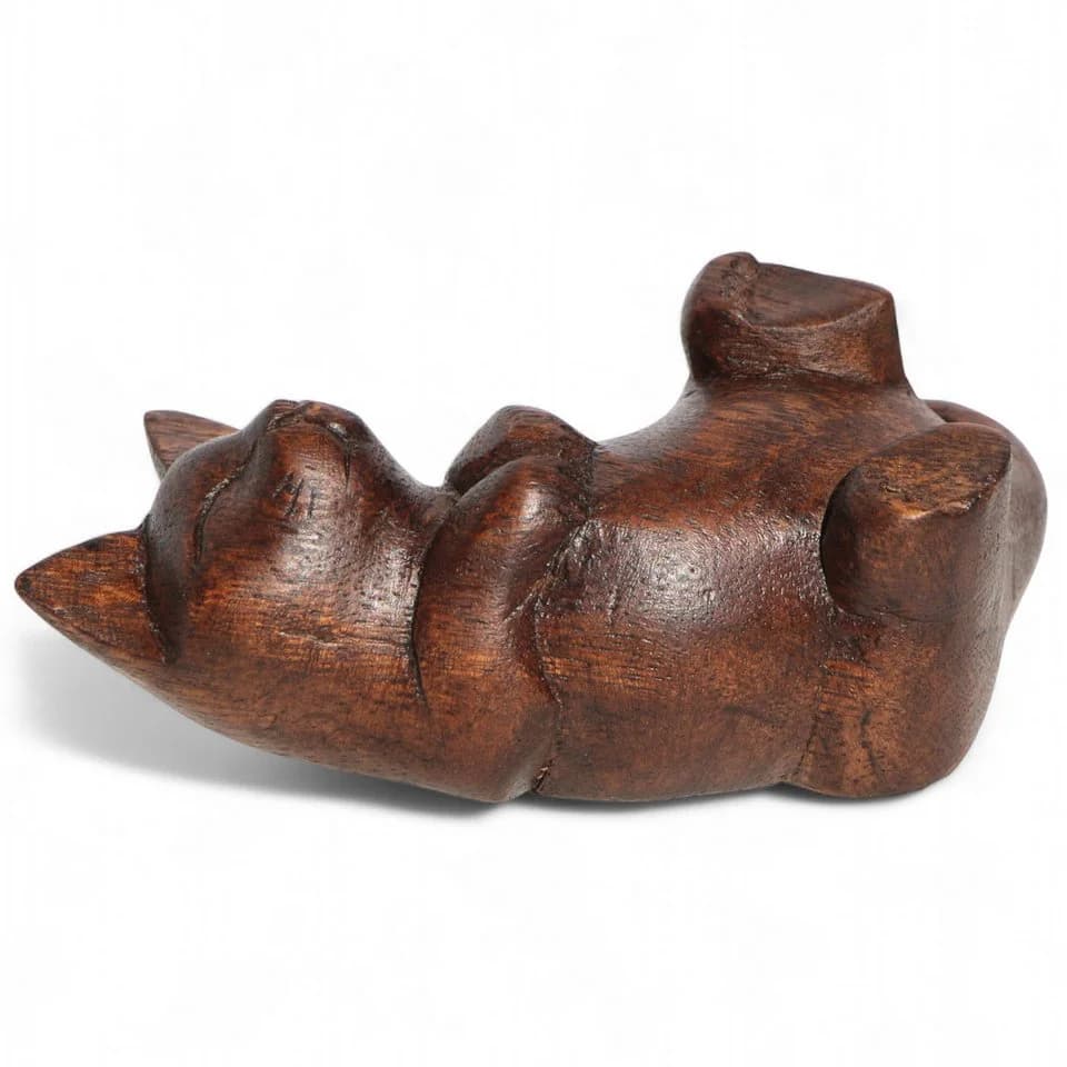 Wogeka Tierfigur kleine Katze Holz Figur Dekoration - Bild 5