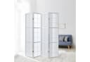 Homestyle4u Paravent Raumteiler Holz Weiß Karomuster Bild 1