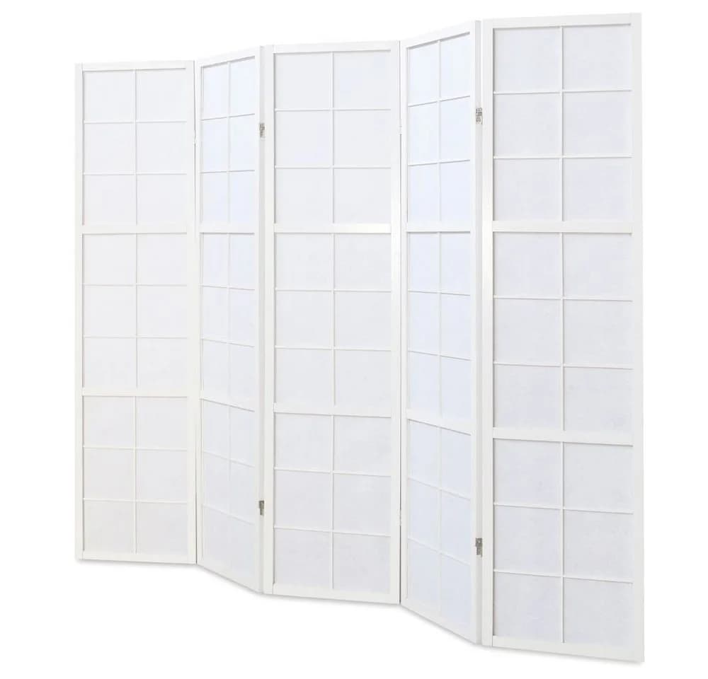Homestyle4u Paravent Raumteiler Holz Trennwand Weiß Indoor Hochzeit Sichtschutz 5-teilig faltbar - Bild 3