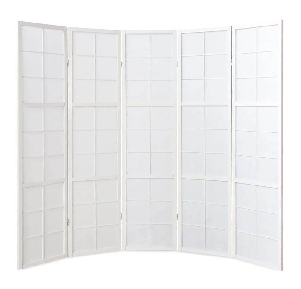 Homestyle4u Paravent Raumteiler Holz Trennwand Weiß Indoor Hochzeit Sichtschutz 5-teilig faltbar - Bild 4