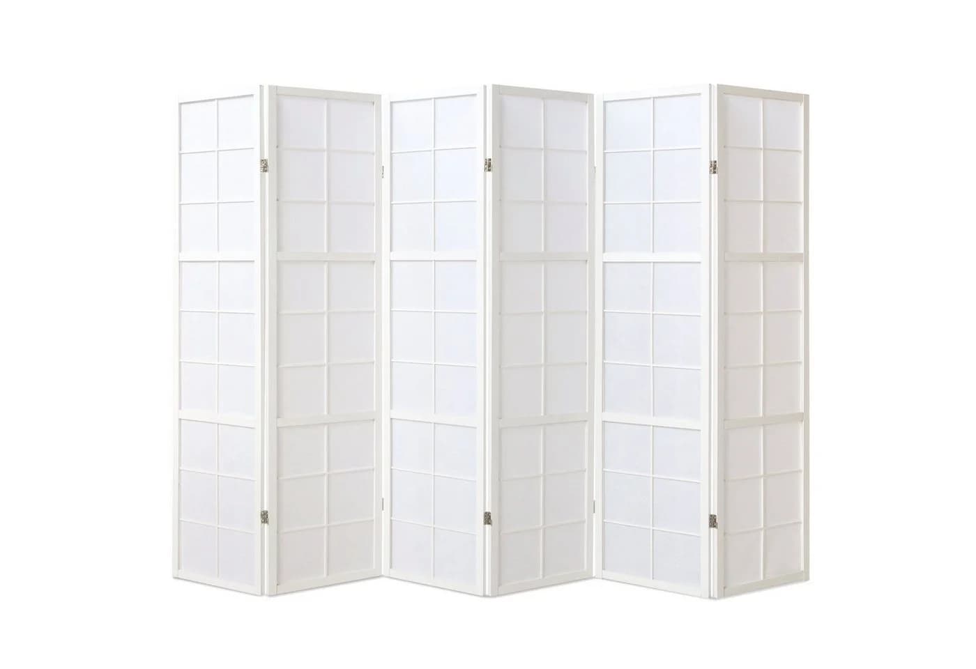 Homestyle4u Paravent Raumteiler Holz Trennwand Weiß Indoor Hochzeit Sichtschutz 6-teilig Faltbar - Bild 2
