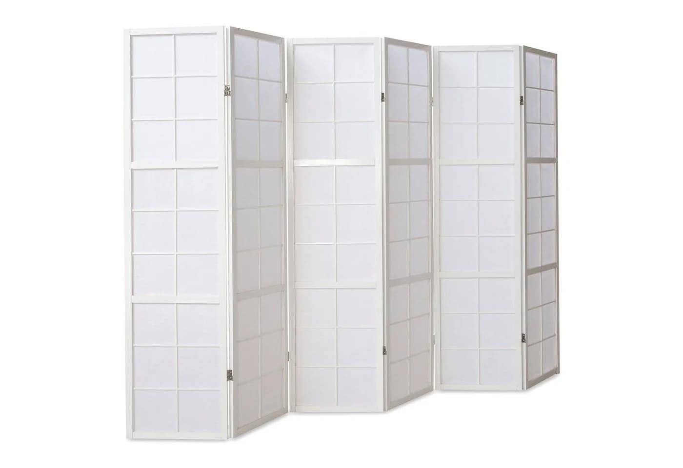 Homestyle4u Paravent Raumteiler Holz Trennwand Weiß Indoor Hochzeit Sichtschutz 6-teilig Faltbar - Bild 3