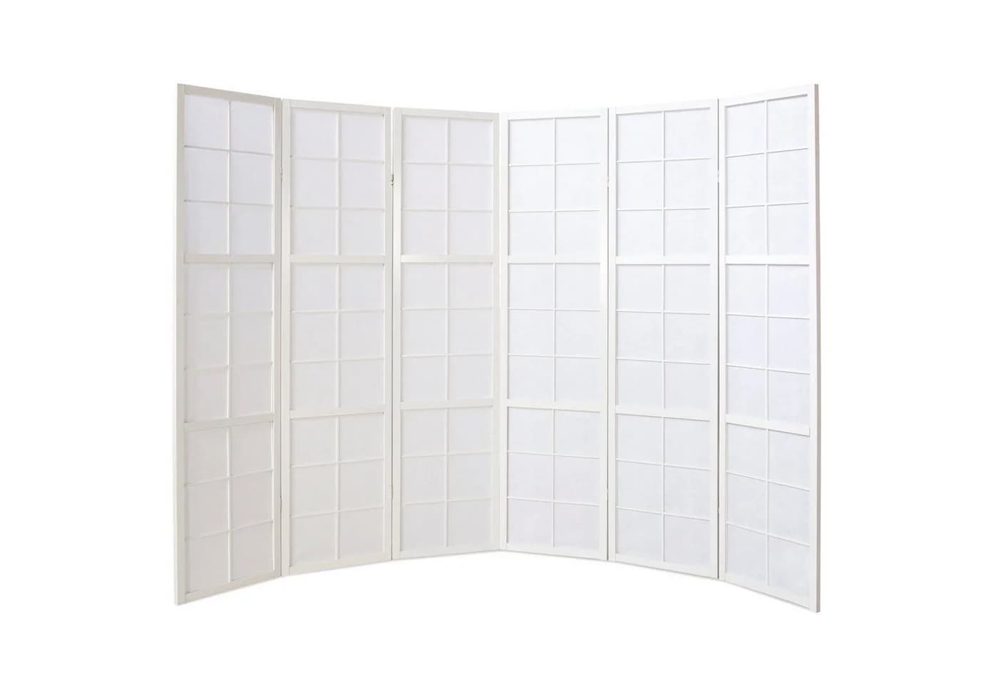 Homestyle4u Paravent Raumteiler Holz Trennwand Weiß Indoor Hochzeit Sichtschutz 6-teilig Faltbar - Bild 4