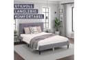 Homestyle4u Polsterbett Grau Gestepptes Kopfteil Lattenrost Bild 1