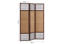 Homestyle4u Paravent Raumteiler Braun Holz mit Bambus und Reispapier Bild 3