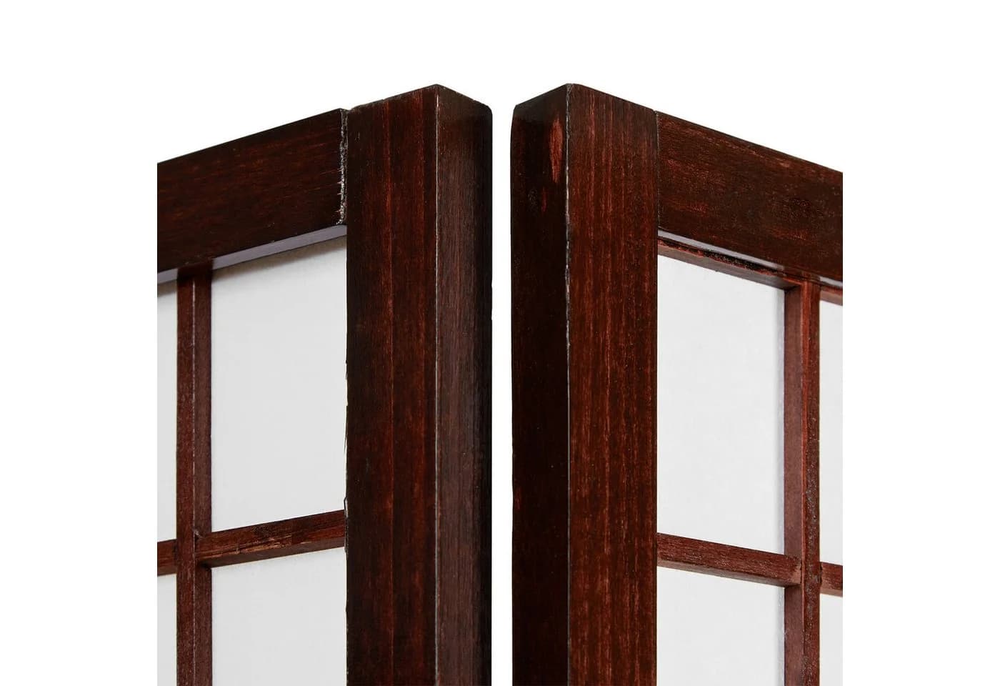 Homestyle4u Paravent Raumteiler Braun Holz mit Bambus und Reispapier - Bild 5