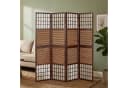 Homestyle4u Paravent Raumteiler Holz Braun mit Bambus Bild 2
