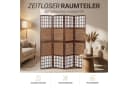 Homestyle4u Paravent Raumteiler Holz Braun mit Bambus Bild 4