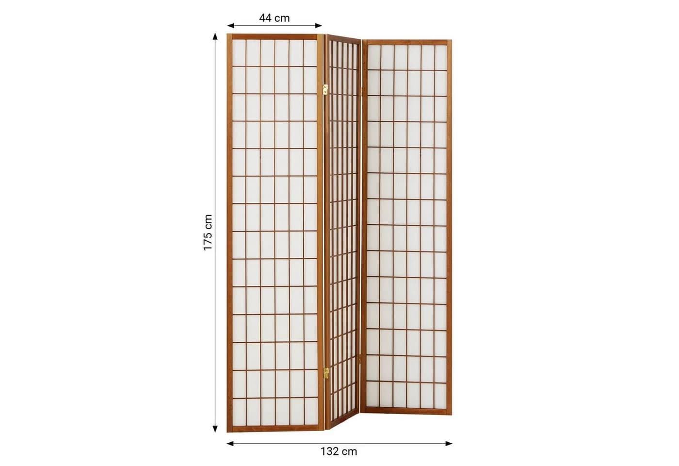 Homestyle4u Paravent Raumteiler 3-teilig Braun Weiß Shoji Holz - Bild 3