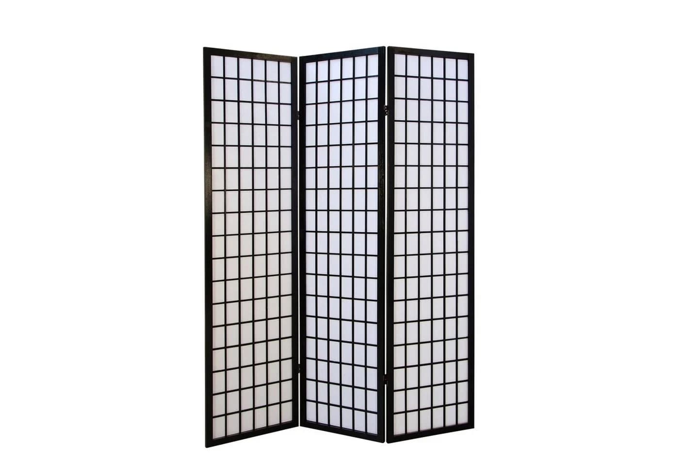 Homestyle4u Paravent Raumteiler Shoj Schwarz Spanische Wand - Bild 2