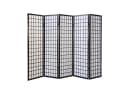 Homestyle4u Paravent Raumteiler Shoj Schwarz 5-teilig Holz Bild 1