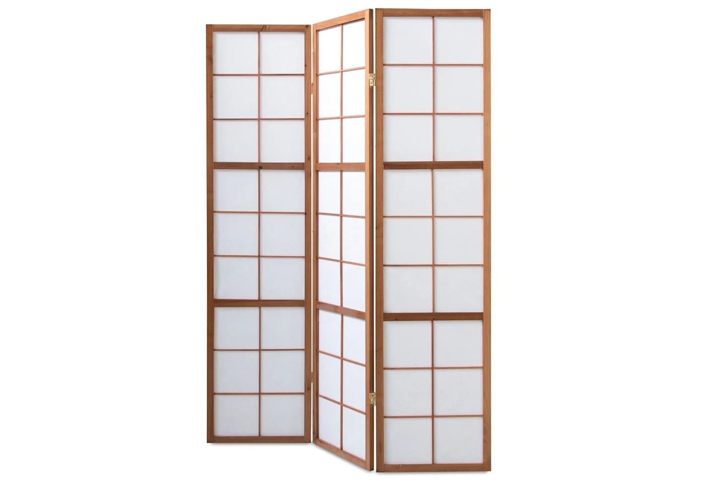 Homestyle4u Paravent Raumteiler Braun Shoji Indoor Faltbar Holz - Bild 3