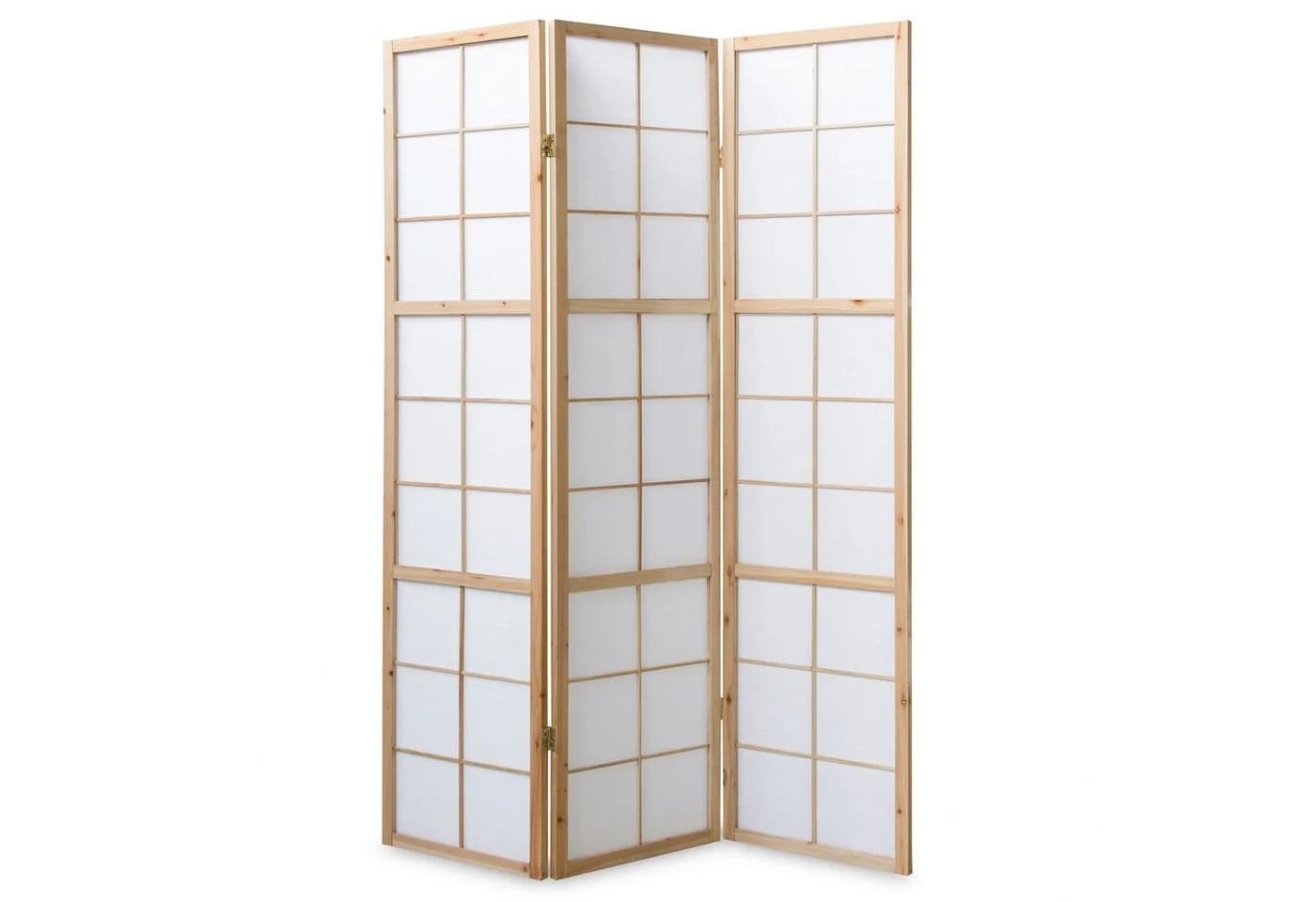 Homestyle4u Paravent Holz Raumteiler Shoji Weiß 3-teilig faltbar - Bild 2