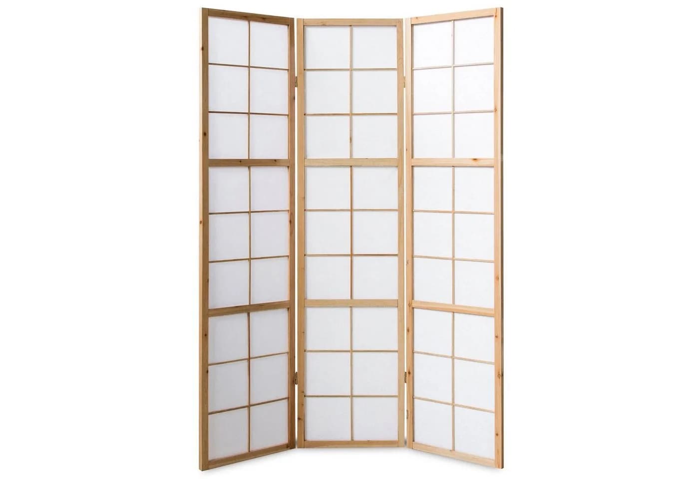 Homestyle4u Paravent Holz Raumteiler Shoji Weiß 3-teilig faltbar - Bild 3