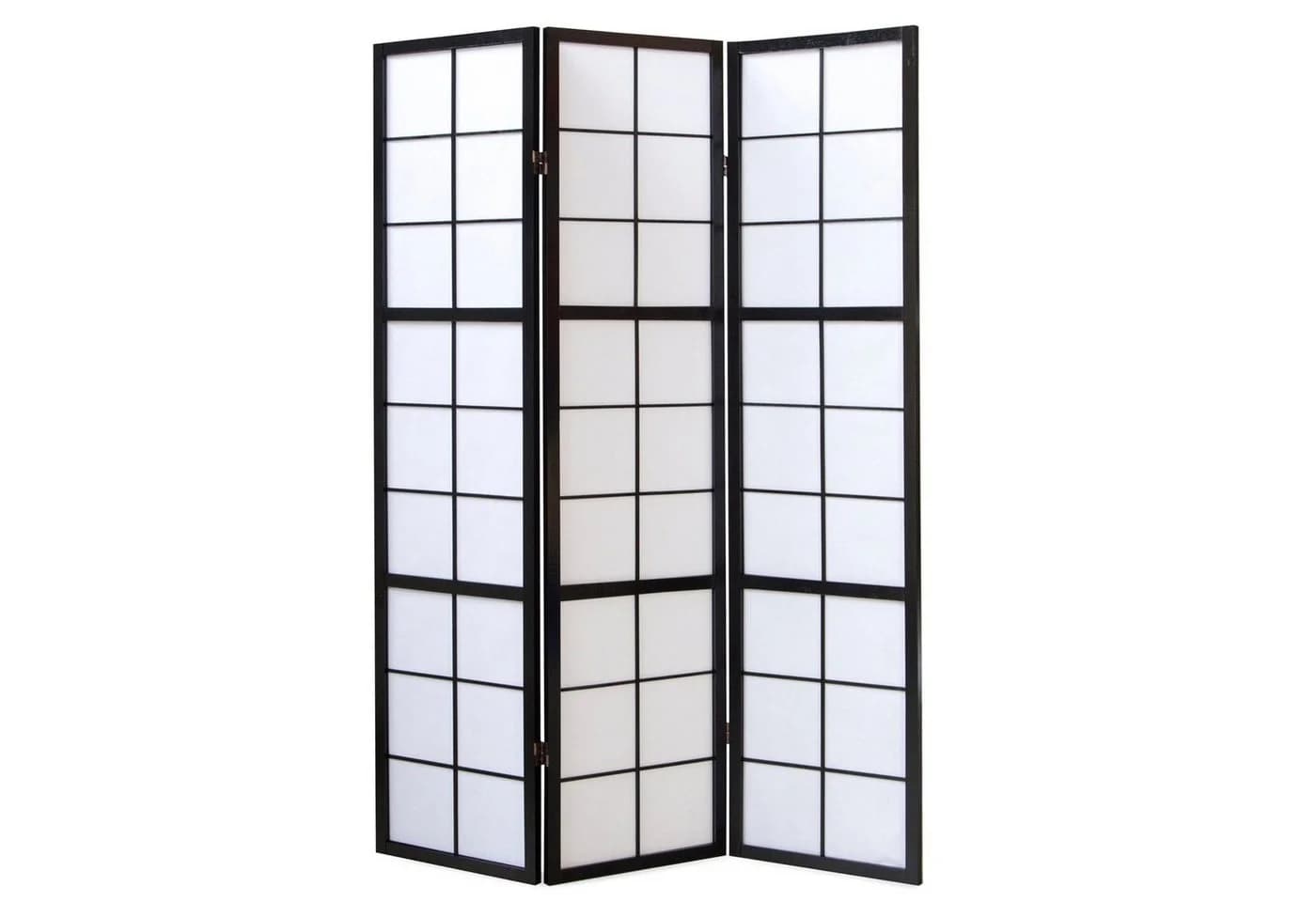 Homestyle4u Paravent Holz Raumteiler Shoji Schwarz Weiß