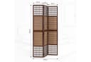 Homestyle4u Paravent Raumteiler 3-teilig Braun Weiß Holz Bambus Bild 1