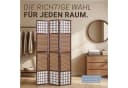 Homestyle4u Paravent Raumteiler 3-teilig Braun Weiß Holz Bambus Bild 3