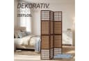 Homestyle4u Paravent Raumteiler 3-teilig Braun Weiß Holz Bambus Bild 5