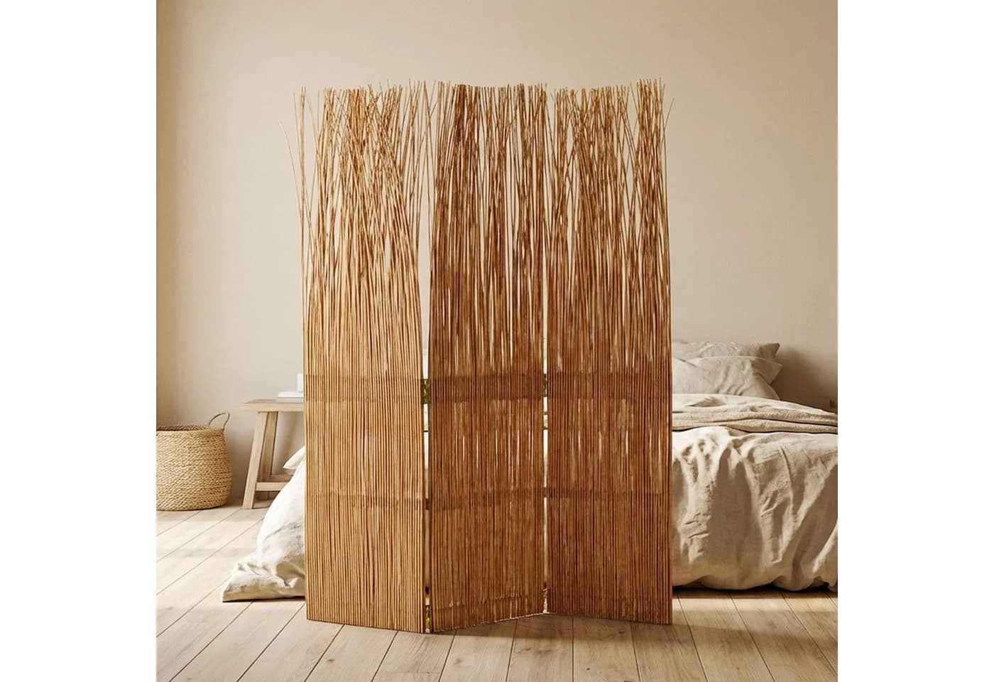 Homestyle4u Paravent Raumteiler Weide Natur - Bild 2