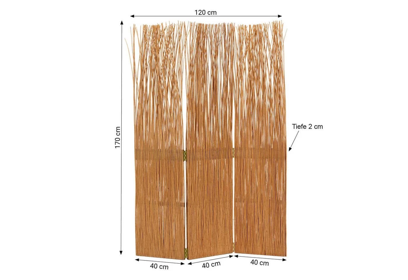 Homestyle4u Paravent Raumteiler Weide Natur - Bild 3
