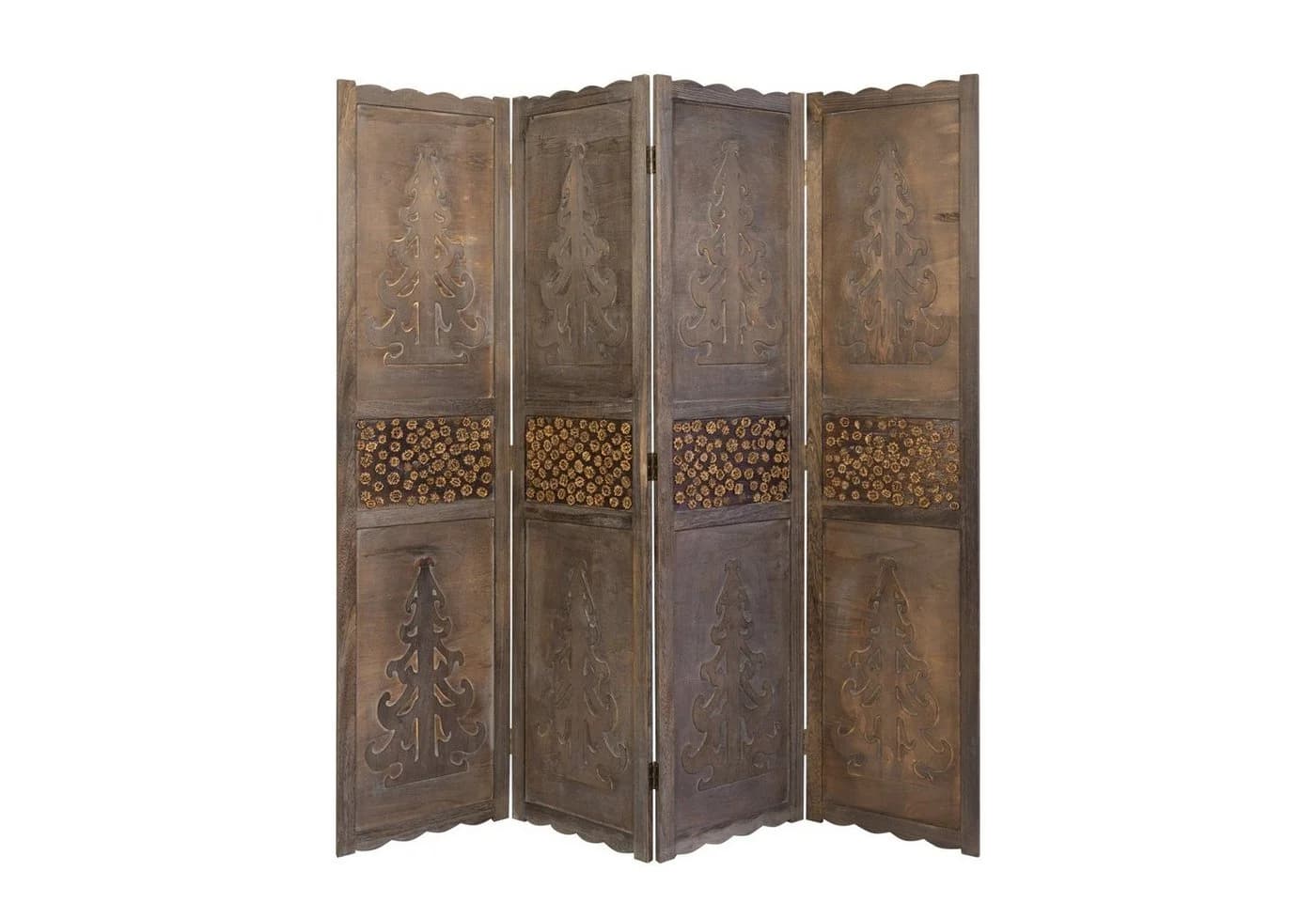 Homestyle4u Paravent Raumteiler Holz Braun 4-teilig faltbar - Bild 2