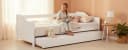Homestyle4u Ausziehbett 90x200 Weiß Holz mit 2 Lattenrosten Bild 3