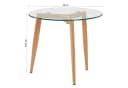 Homestyle4u Beistelltisch Set 2-tlg. Glas Rund Metallgestell Holzoptik Bild 3