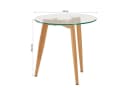 Homestyle4u Beistelltisch Set 2-tlg. Glas Rund Metallgestell Holzoptik Bild 4
