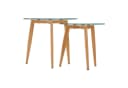 Homestyle4u Beistelltisch Set 2-tlg. Glas Rund Metallgestell Holzoptik Bild 5