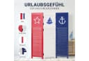 Homestyle4u Paravent Raumteiler Holz 3-teilig Meer Motiv Blau Rot Weiß faltbar Bild 3