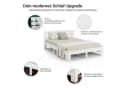 Homestyle4u Holzbett mit Kopfteil und Lattenrost Weiß Modern Bild 1