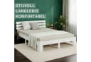 Homestyle4u Holzbett mit Kopfteil und Lattenrost Weiß Modern Bild 4
