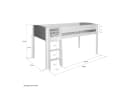 Homestyle4u Hochbett 90x200 Weiß mit Leiter und Rausfallschutz Bild 4